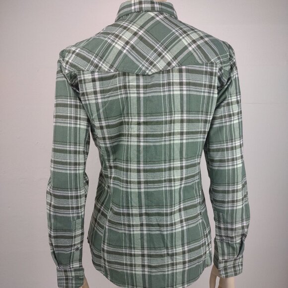 NWT Simms green Mallard Plaid Primaloft Blend flannel shirt ladies size XS - Picture 6 of 10